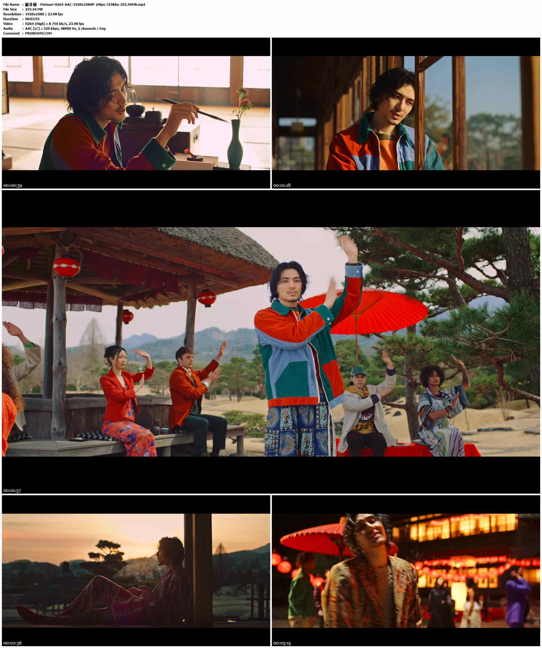 藤井風 - Matsuri.2023-H264-AAC-1920x1080P-24fps-319kbs-255.44MB官方MV_高清MV